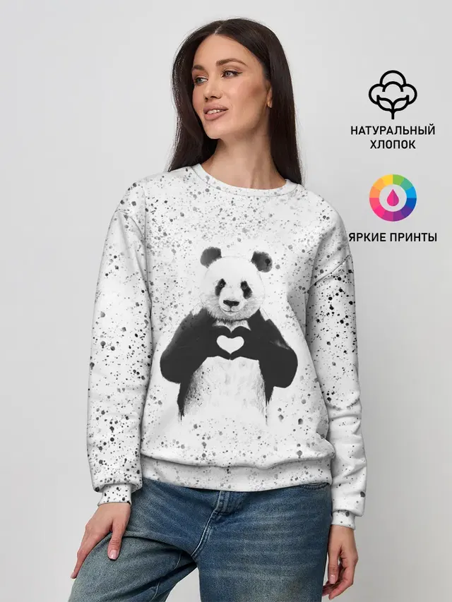 Панда Любовь Сердце Брызги