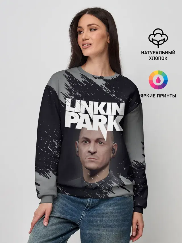 Женский свитшот с принтом «Linkin Park — ЧЕСТЕР»