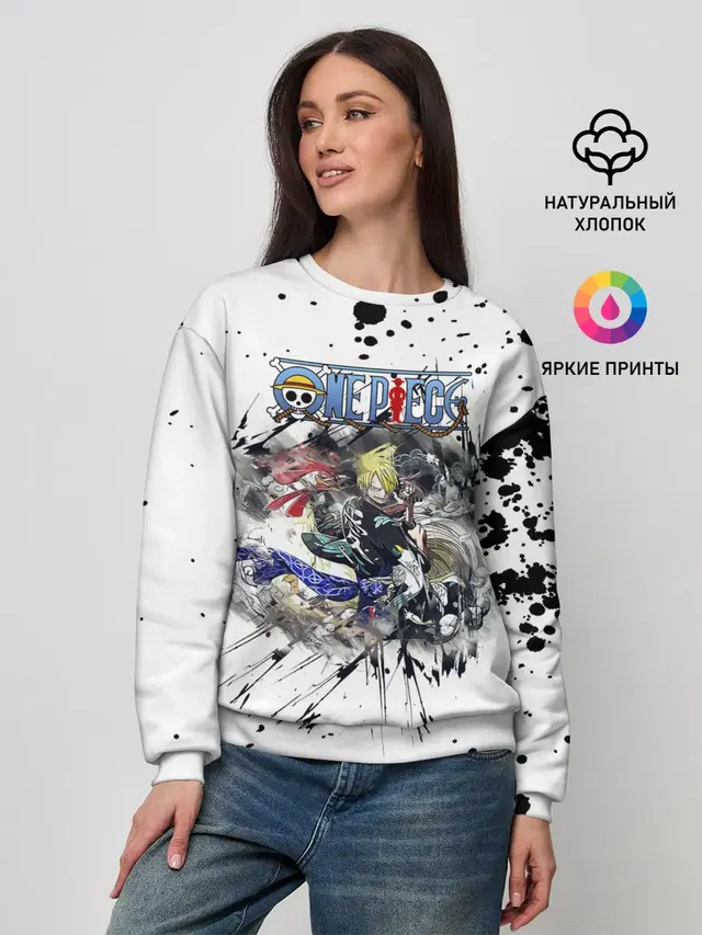 Женский свитшот с принтом «Ван Пис — Винсмок Санджи One Piece»
