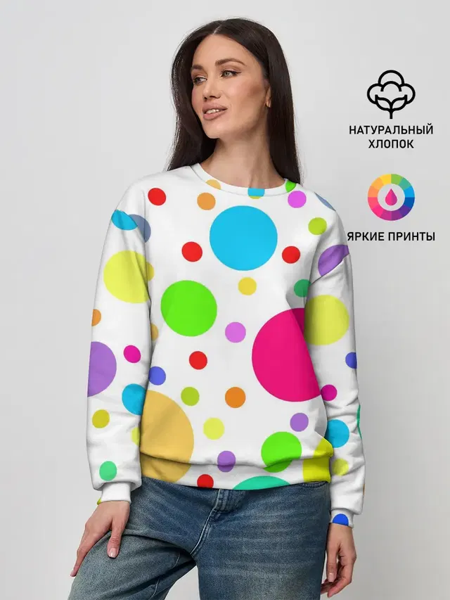Женский свитшот с принтом «Polka dot»