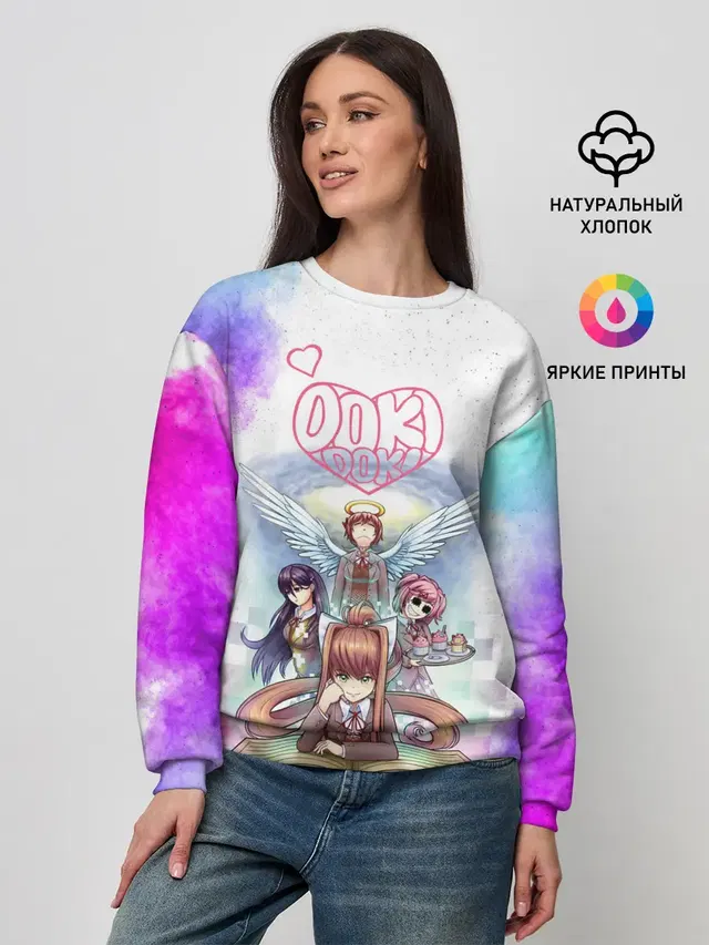 Женский свитшот с принтом «Doki Doki Literature Club — Doki Doki — Доки Доки»