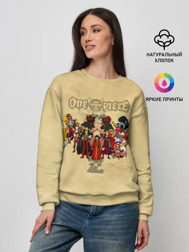 Женский свитшот с принтом «Ван Пис — One Piece. Большой куш»