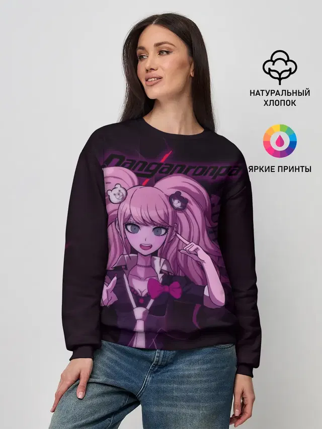 Женский свитшот с принтом «Danganronpa — Джунко Эношима Данганронпа»