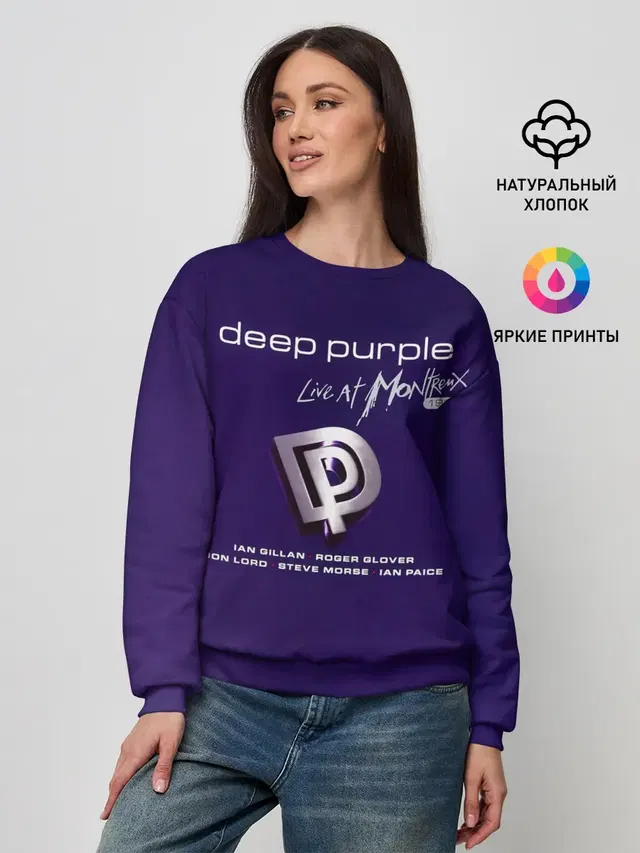 Женский свитшот с принтом «Deep Purple — Deep Purple - Live at Montreux 1996»