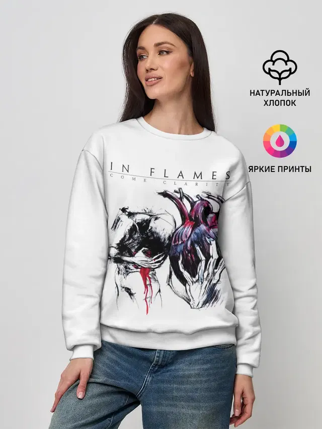 Женский свитшот с принтом «In Flames — Come Clarity - In Flames»