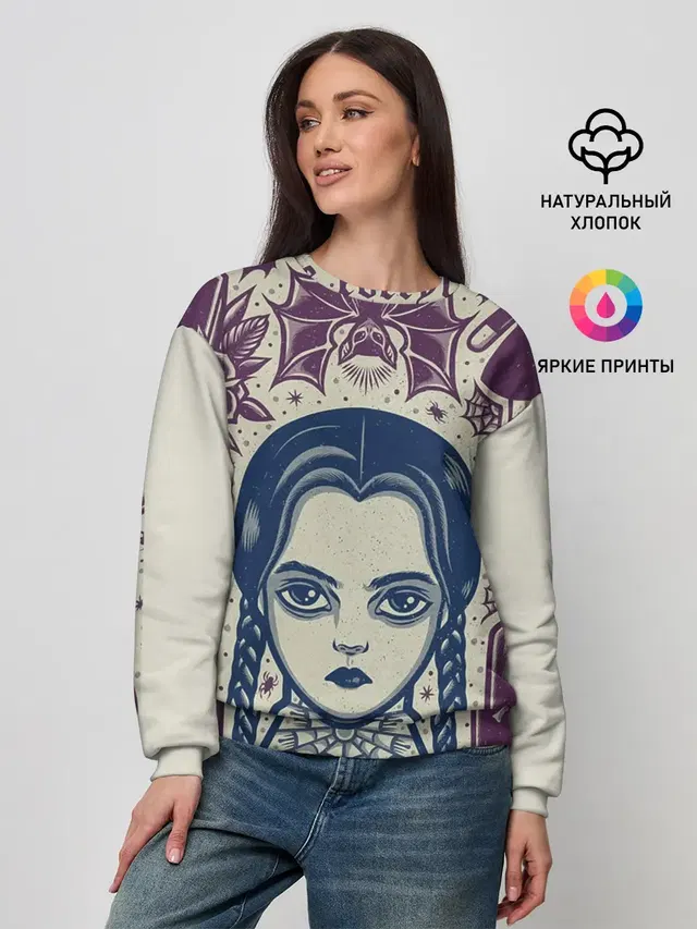 Женский свитшот с принтом «Мультфильмы — THE ADDAMS FAMILY NW2»
