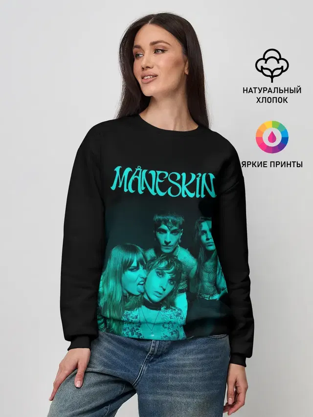 Женский свитшот с принтом «Maneskin — Maneskin. Fisheye Faces»
