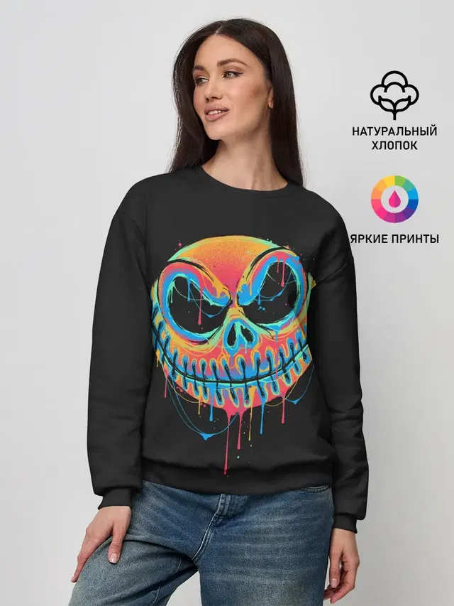 Женский свитшот с принтом «Jack Skellington. Paints»
