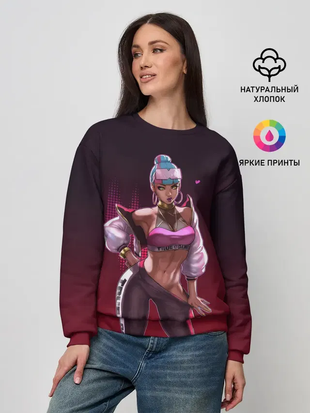 Женский свитшот с принтом «League of Legends Qiyana»