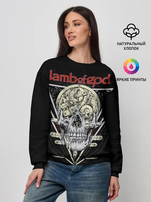 Женский свитшот с принтом «Разный рок — Lamb of God, Legion: XX»
