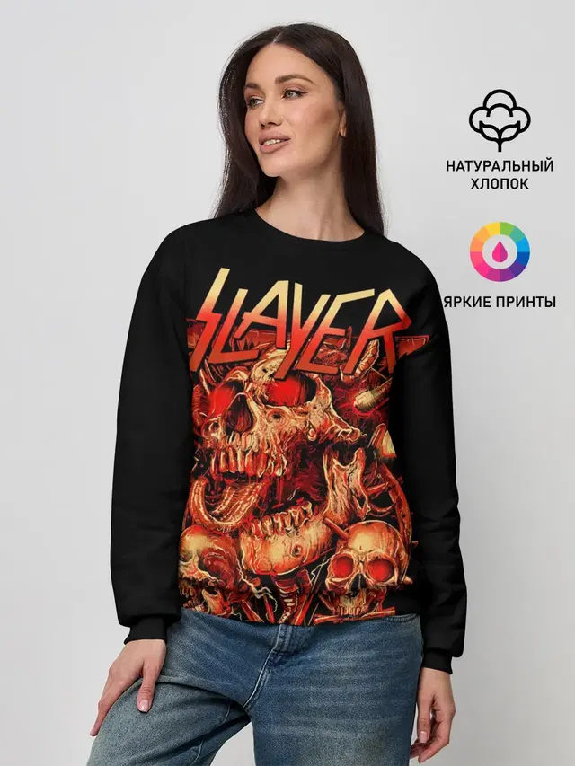Женский свитшот с принтом «Slayer — Slayer, Reign in Blood»