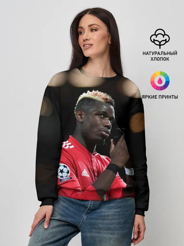 Женский свитшот с принтом «Манчестер Юнайтед — Поль Погба, Pogba»