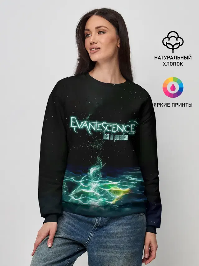 Женский свитшот с принтом «Evanescence — Evanescence lost in paradise»