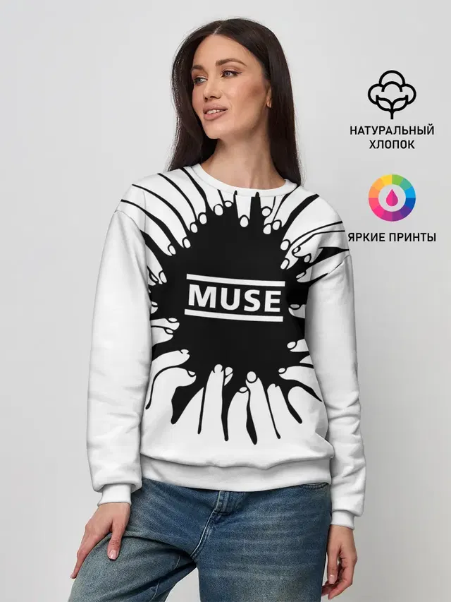 Женский свитшот с принтом «Muse — MUSE пальцы»