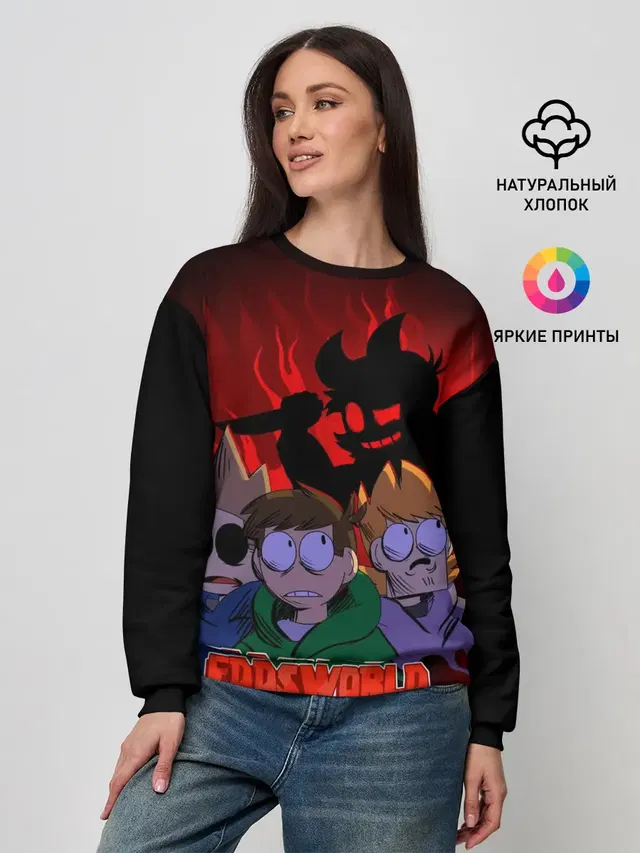 Женский свитшот с принтом «Eddsworld — Tord devil»