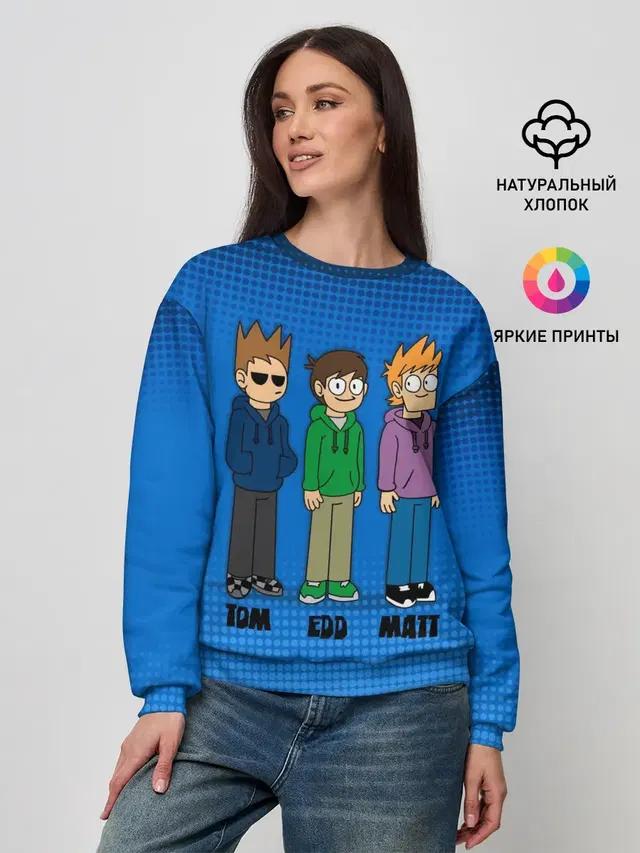 Женский свитшот с принтом «Eddsworld — Tom Edd Matt»