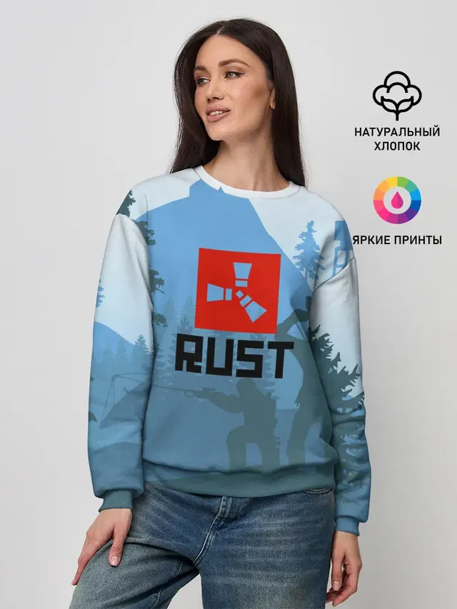 Женский свитшот с принтом «Rust — Выживалка Раст»