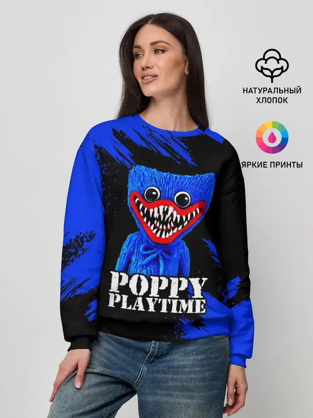 Женский свитшот с принтом «Poppy Playtime — ХАГГИ ВАГГИ»