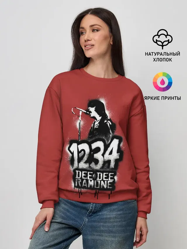 Женский свитшот с принтом «Ramones — Dee Dee Ramone»