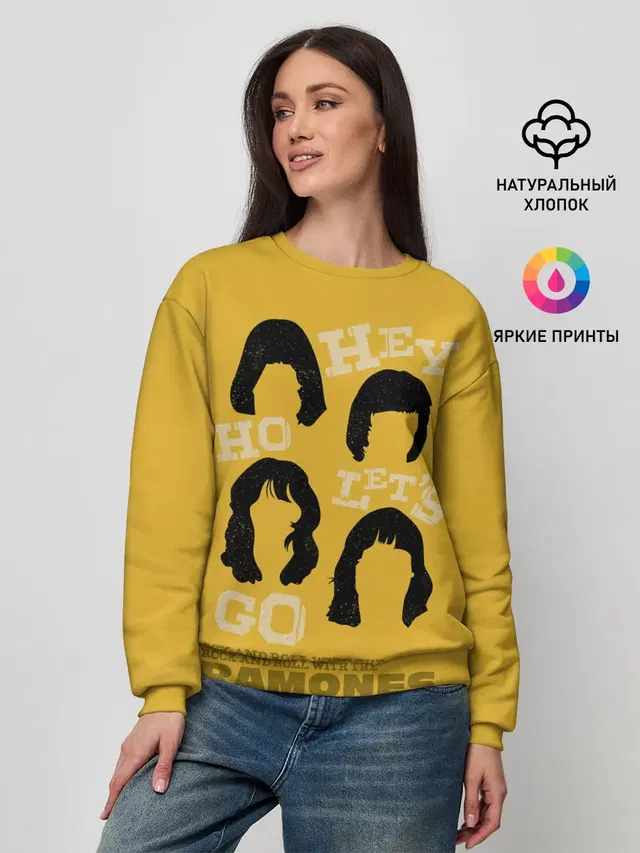 Женский свитшот с принтом «Ramones — Hey Ho Lets Gog»
