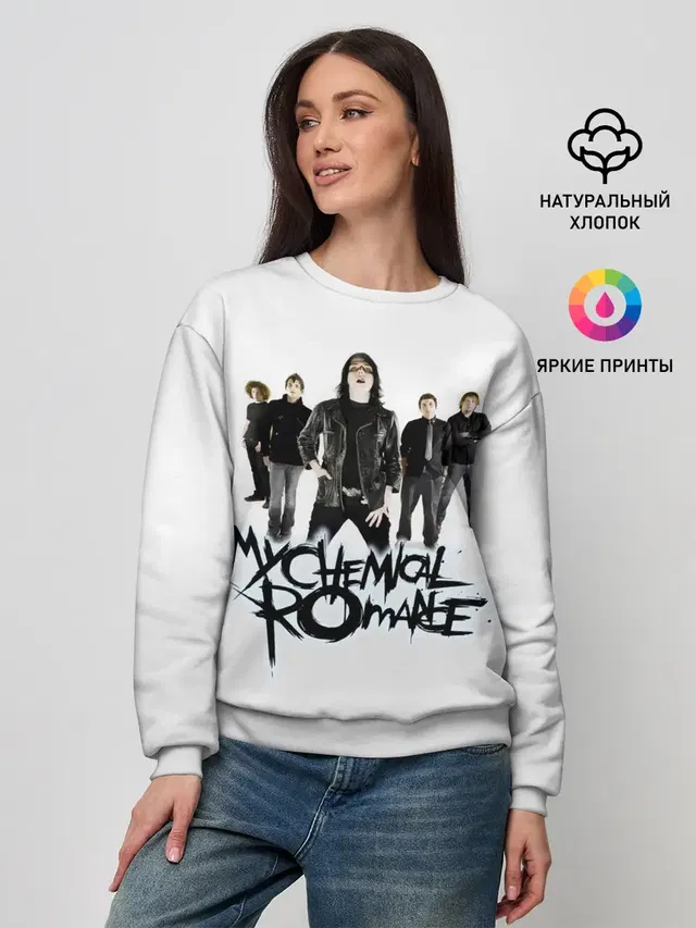Женский свитшот с принтом «My Chemical Romance — Участники группы My Chemical Romance»