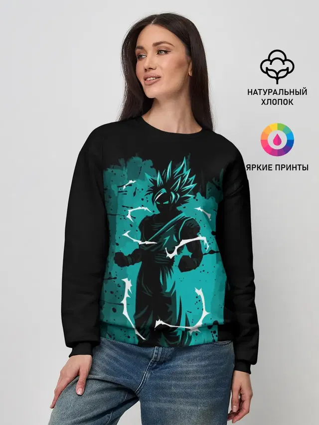 Женский свитшот с принтом «Dragon ball — Ultra Goku, Гоку»