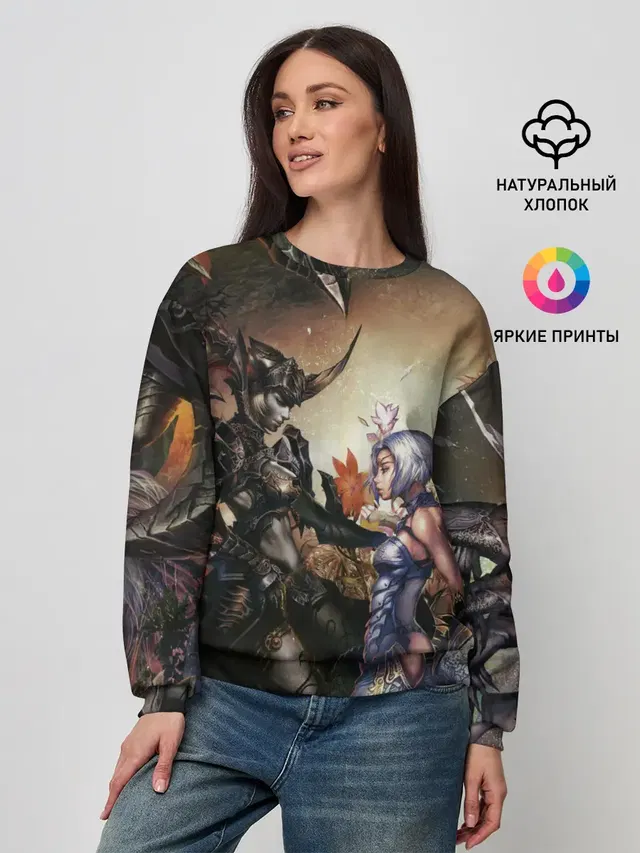 Женский свитшот с принтом «LineAge II — Lilith and Anakim»