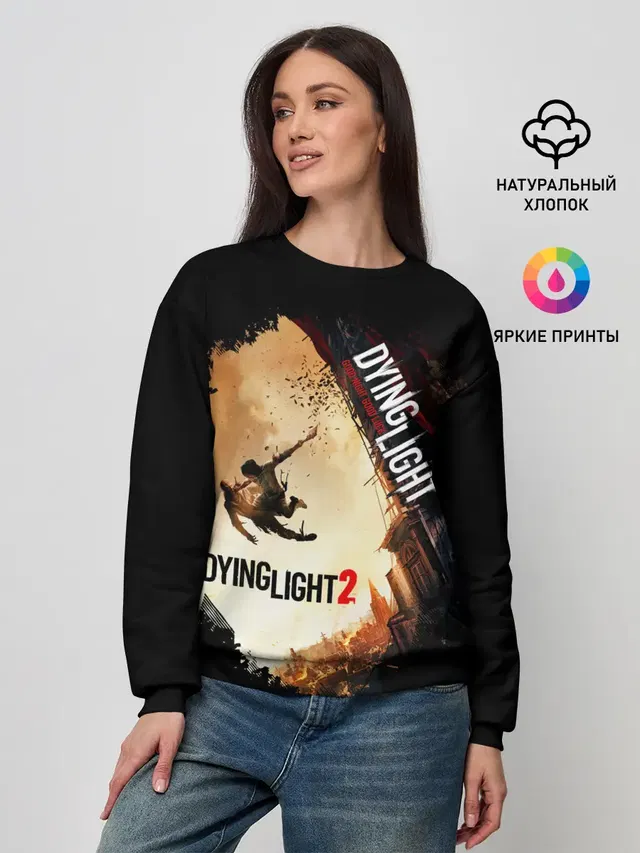 Женский свитшот с принтом «Dying Light — DYING LIGHT 2 NEW WORLD»