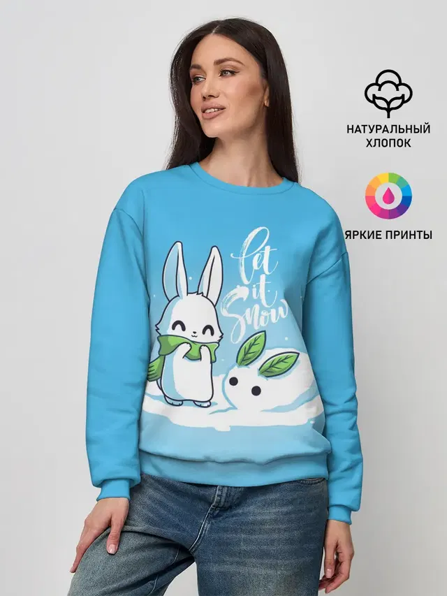 Let it snow. Зайчик и снежок