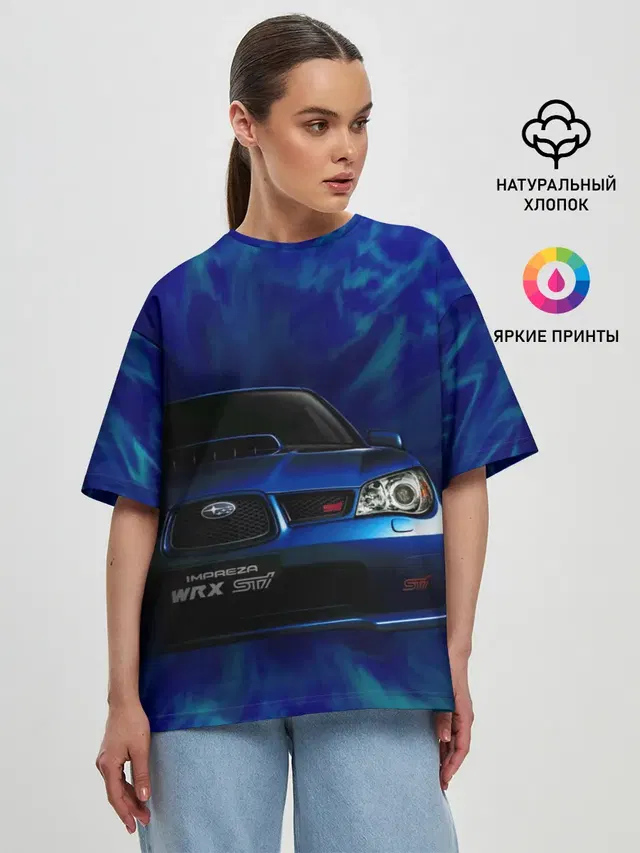 Женская футболка оверсайз с принтом «Subaru»