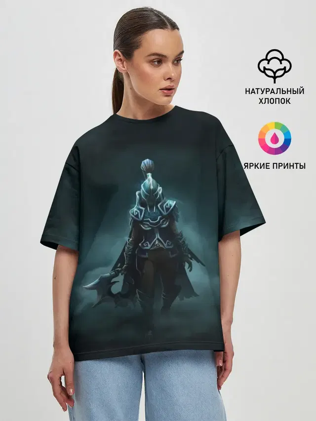 Женская футболка оверсайз с принтом «Dota2 — Dota 2 Phantom Assasin»