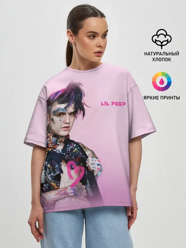 Женская футболка оверсайз с принтом «Lil Peep — Little Prince»