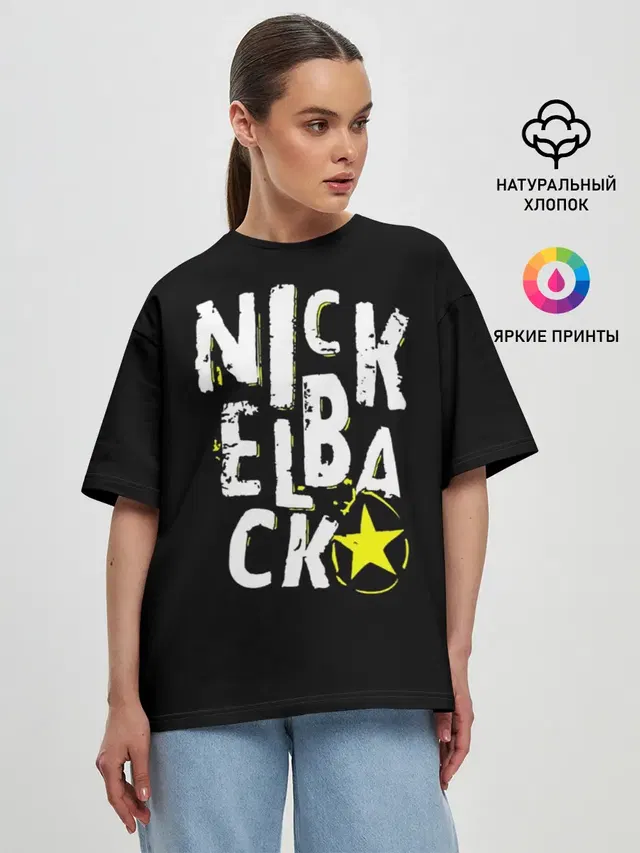 Женская футболка оверсайз с принтом «Nickelback»
