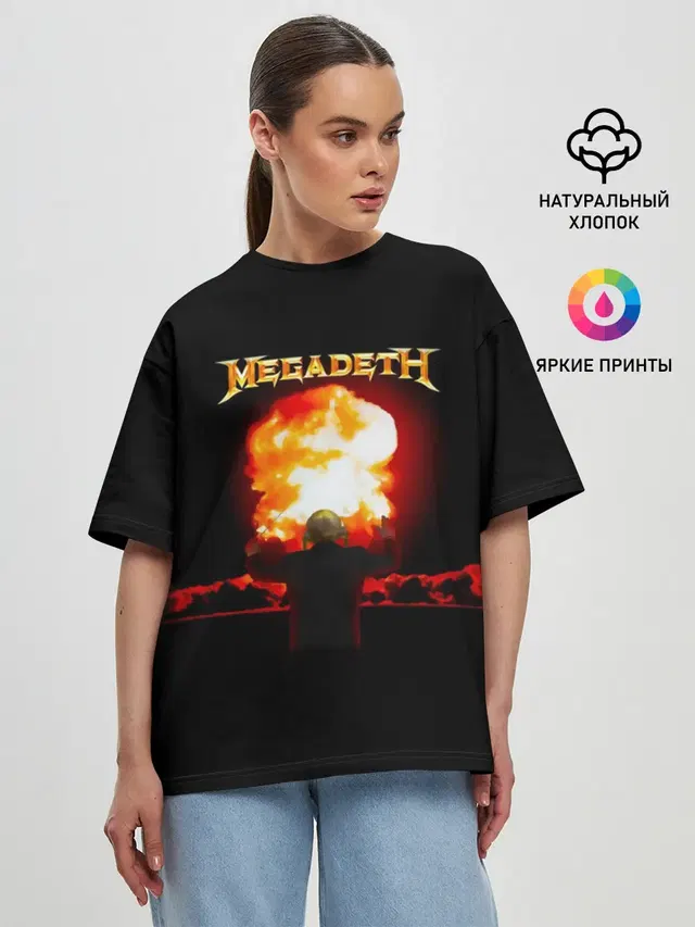Женская футболка оверсайз с принтом «Megadeth»