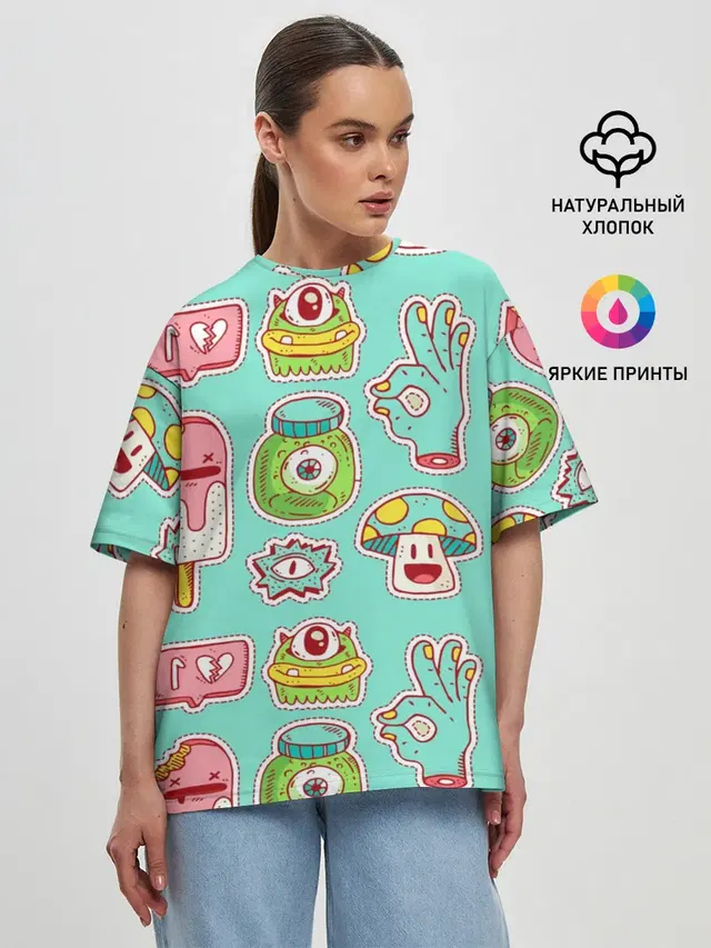 Женская футболка оверсайз