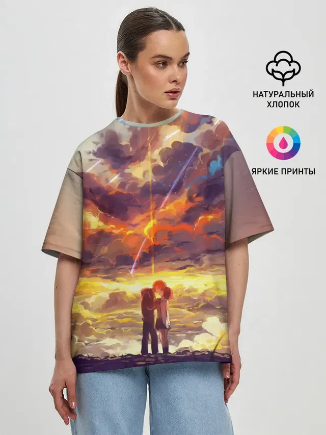 Женская футболка оверсайз