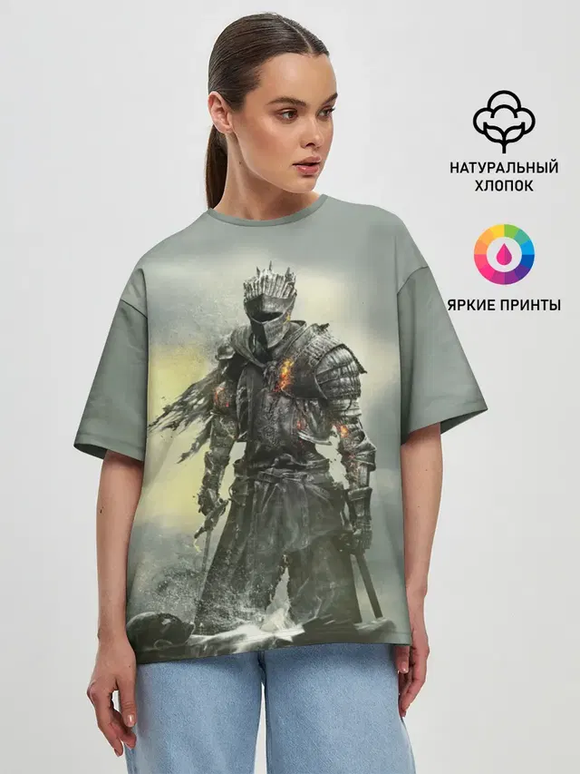 Женская футболка оверсайз с принтом «Dark Souls»