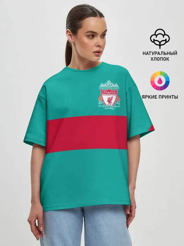 Женская футболка оверсайз с принтом «FC Liverpool»