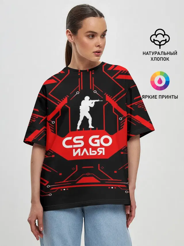 Женская футболка оверсайз