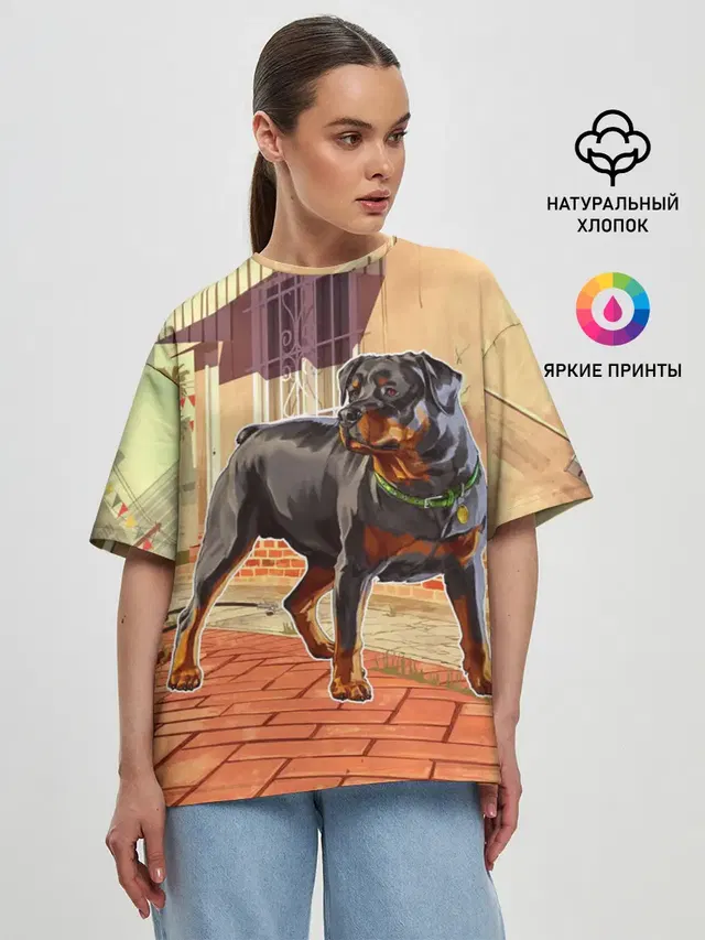 Женская футболка оверсайз