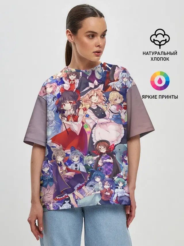Женская футболка оверсайз с принтом «Touhou»