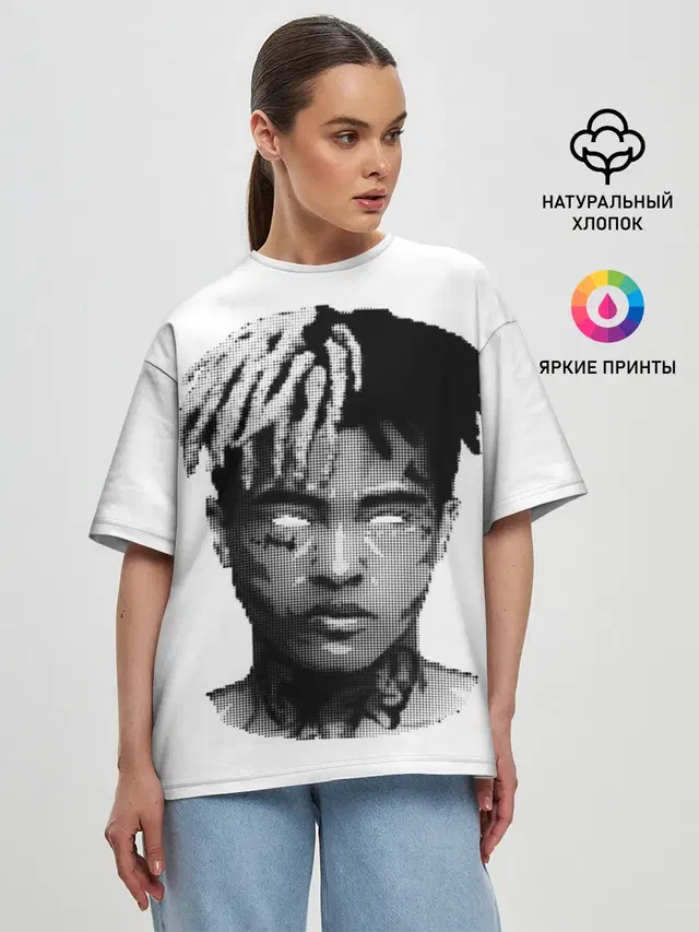 Женская футболка оверсайз с принтом «Зарубежные — TENTACION»