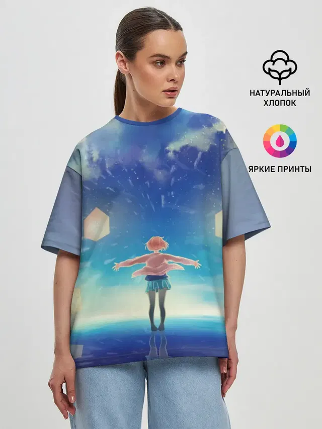 Женская футболка оверсайз