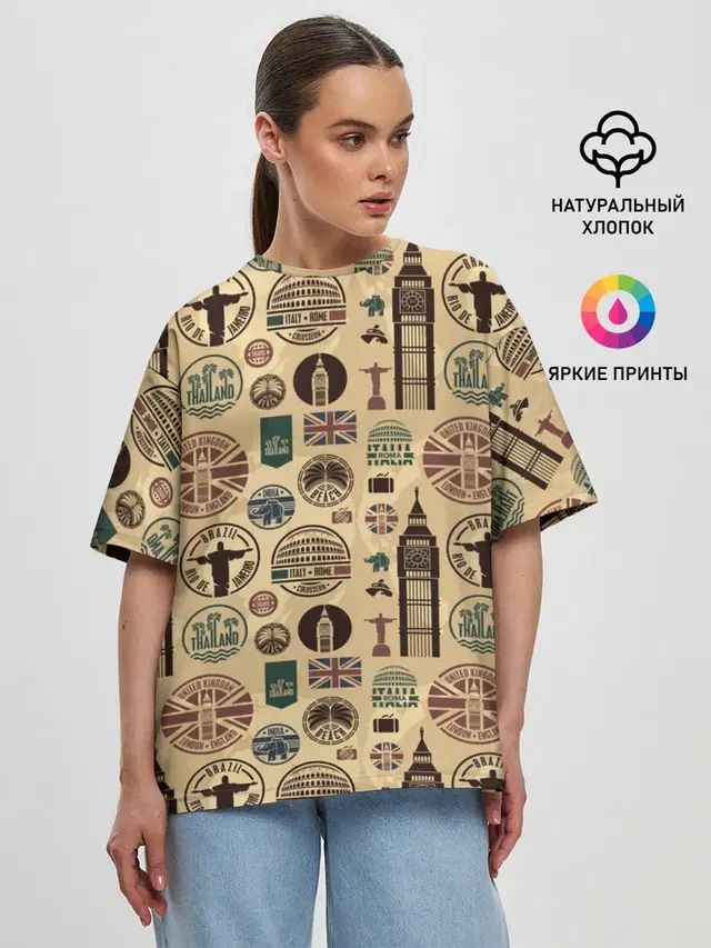 Женская футболка оверсайз