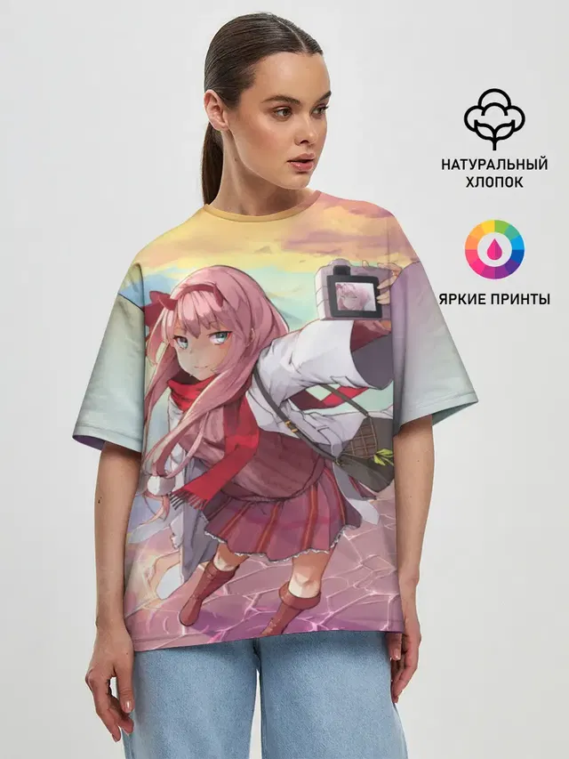 Женская футболка оверсайз