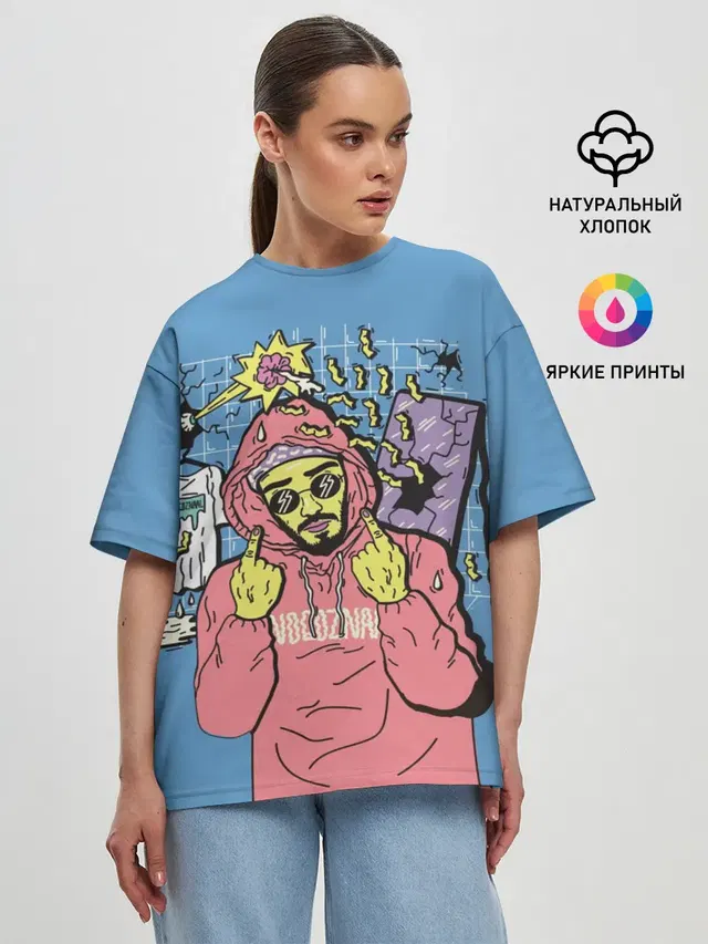 Женская футболка оверсайз