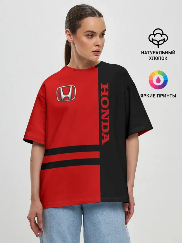 Женская футболка оверсайз с принтом «Racing stripes»
