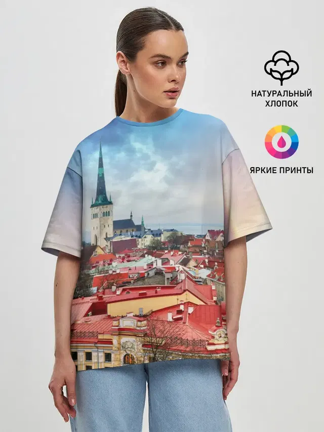 Женская футболка оверсайз