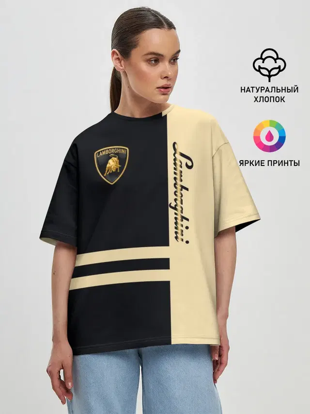 Женская футболка оверсайз с принтом «Lamborghini»