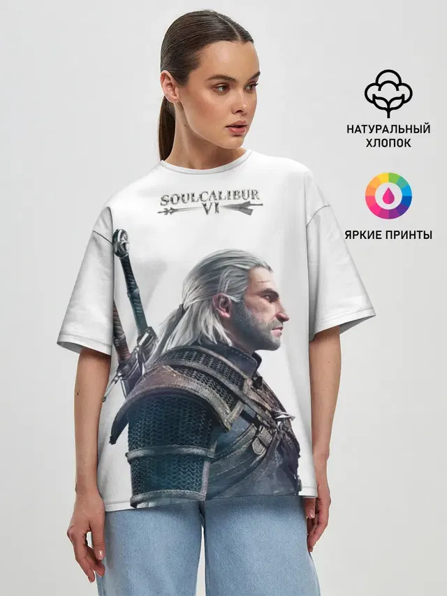 Женская футболка оверсайз с принтом «Soulcalibur VI»